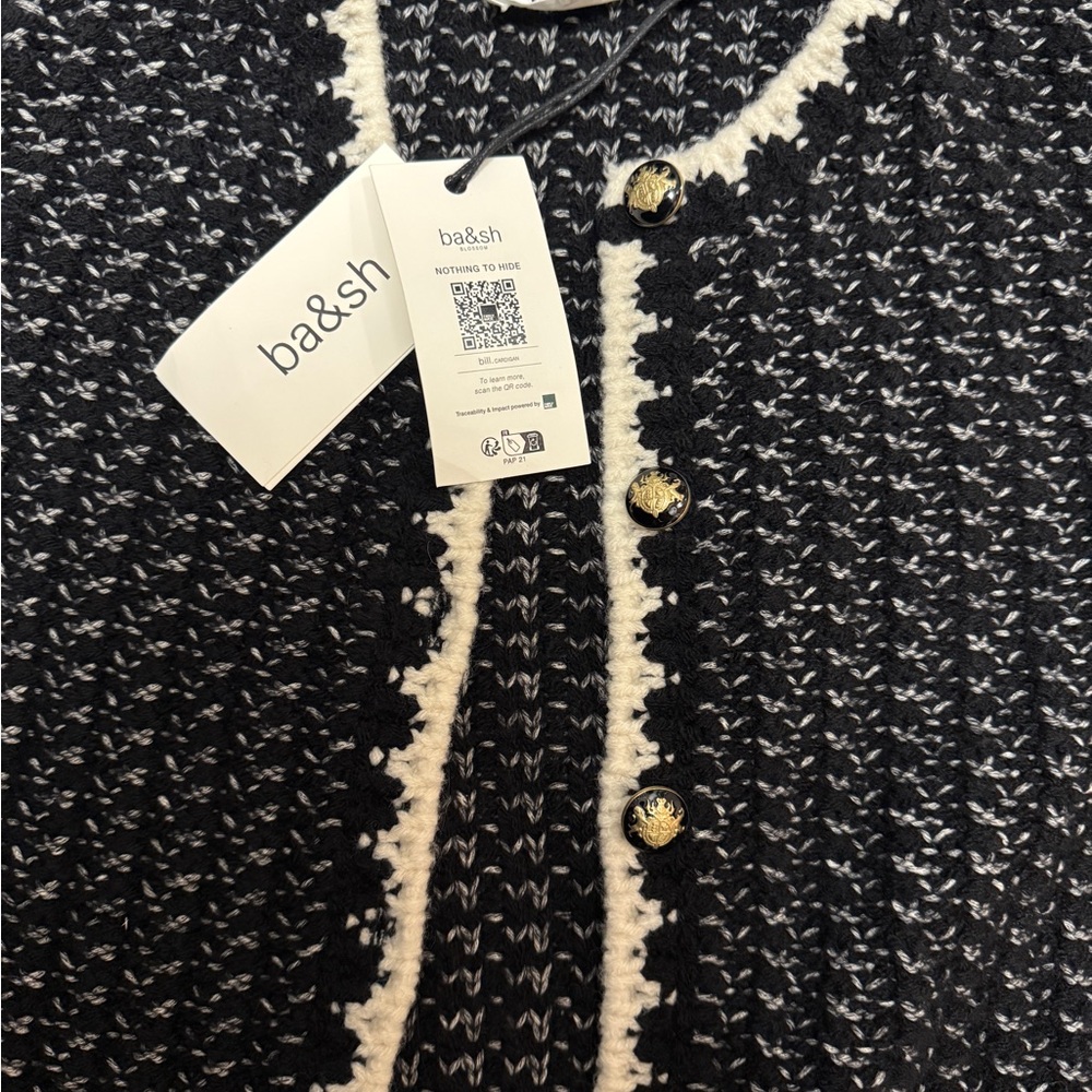 ba&sh Black Textured Cardigan